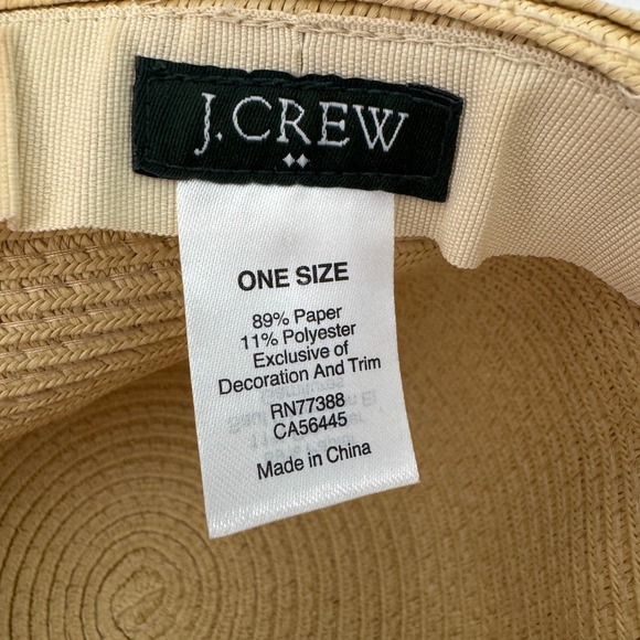 J.Crew Vitamin Sea Floppy Wide Brim Hat One Size Natural Black Bow Beach Resort - Picture 5 of 5